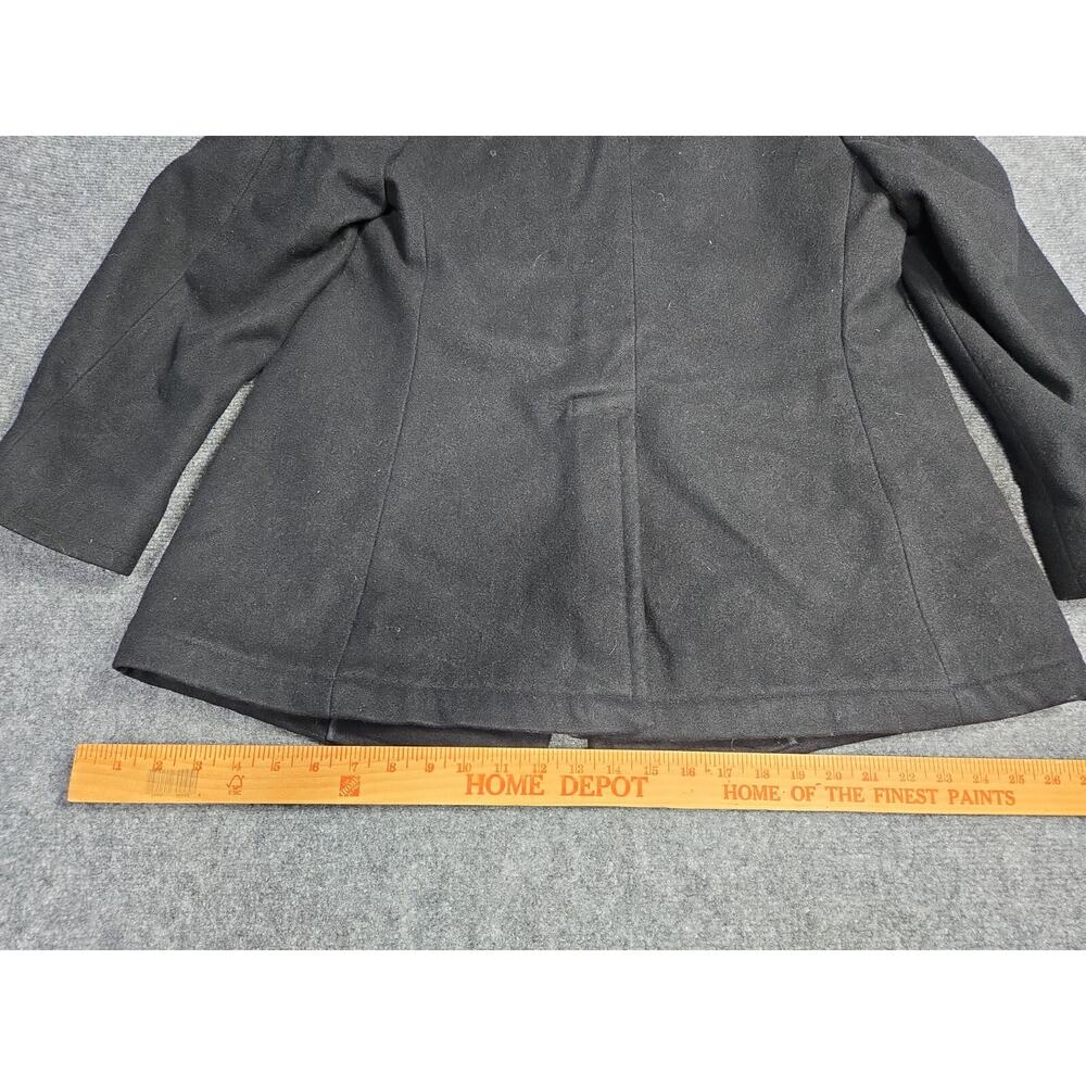Military Peacoat Womens 16 R Black Wool OverCoat Crown Clothing - Picture 7 of 12